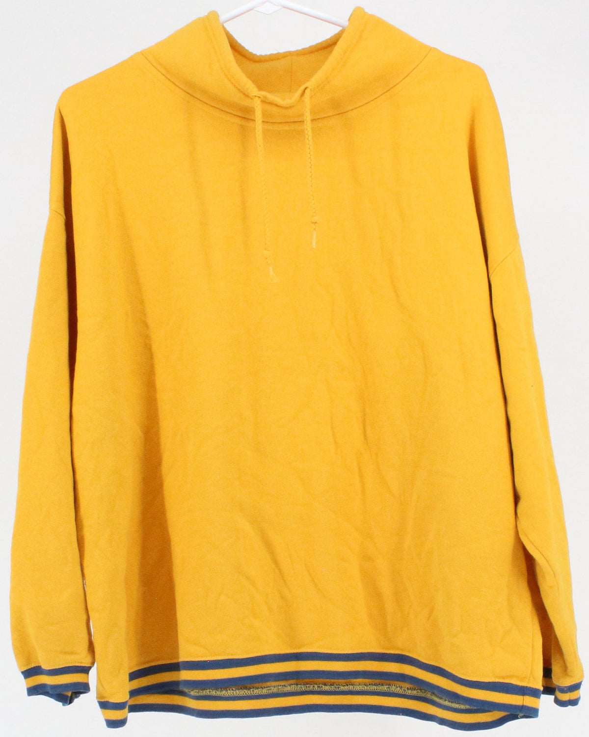 Pacer Yellow Sweatshirt With Blue Striped Hem and Cuffs
