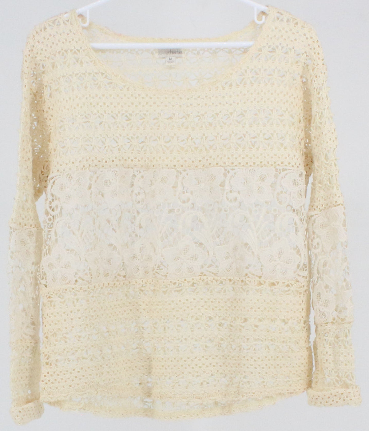 Charming Charlie Off White Guipure Lace Top