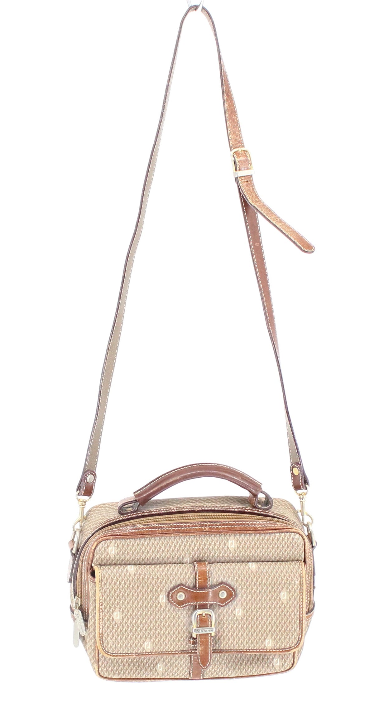 Rappi Brown Crossbody Bag With Small Golden Buckle