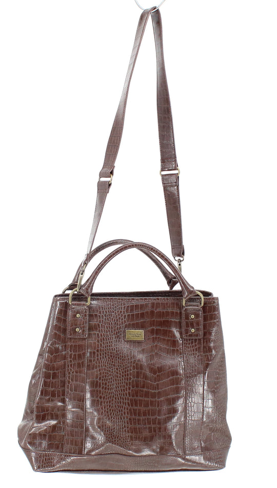 Simply Vera Brown Croco Crossbody Hand Bag