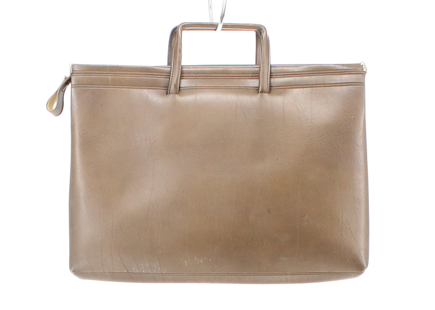 Brown Vegan Leather Single Compartment Briefcase