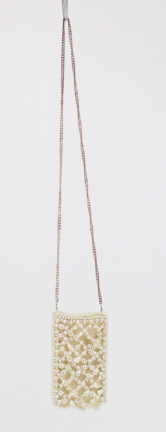 Zara Pearl Off White Crossbody Phone Bag