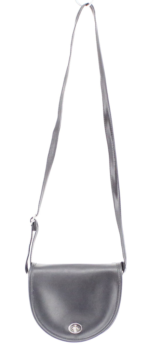 Black Vegan Leather Small Crossbody Sling Bag