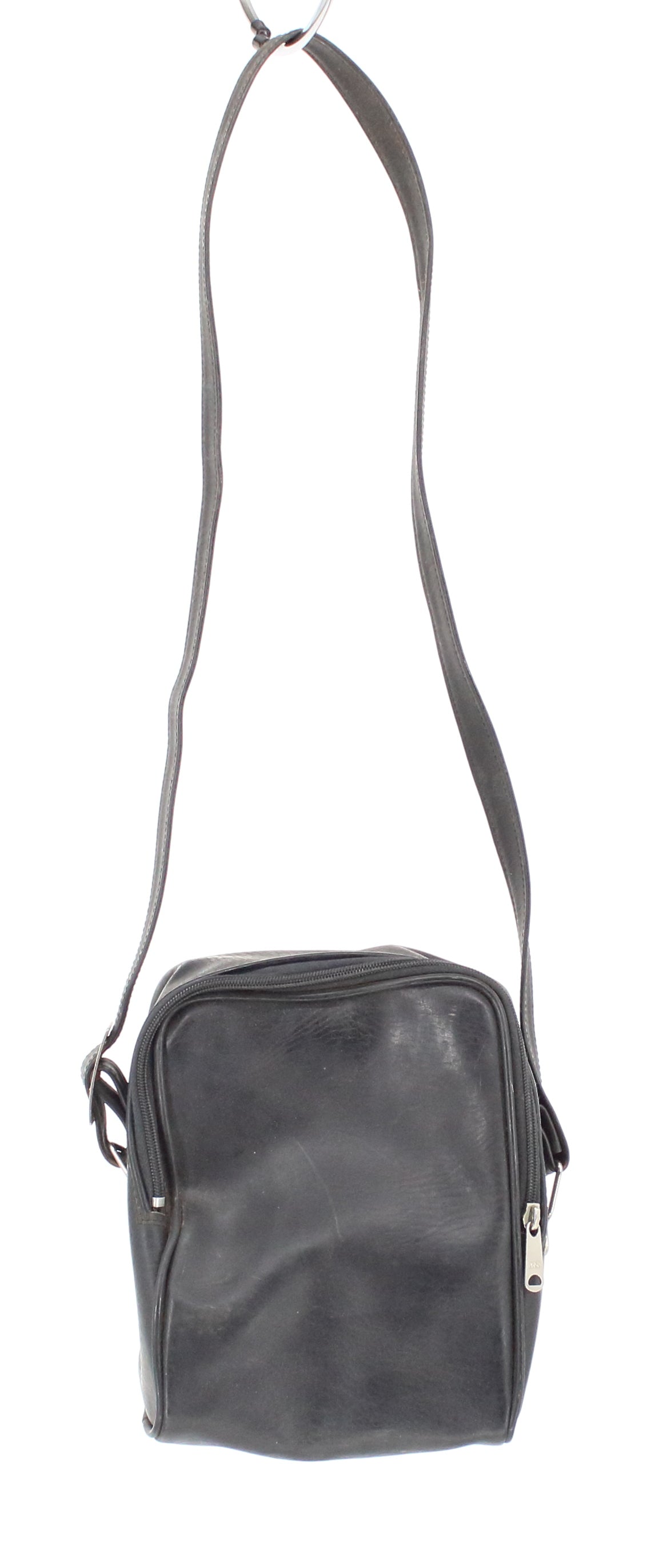 Black Vegan Leather Crossbody Bag