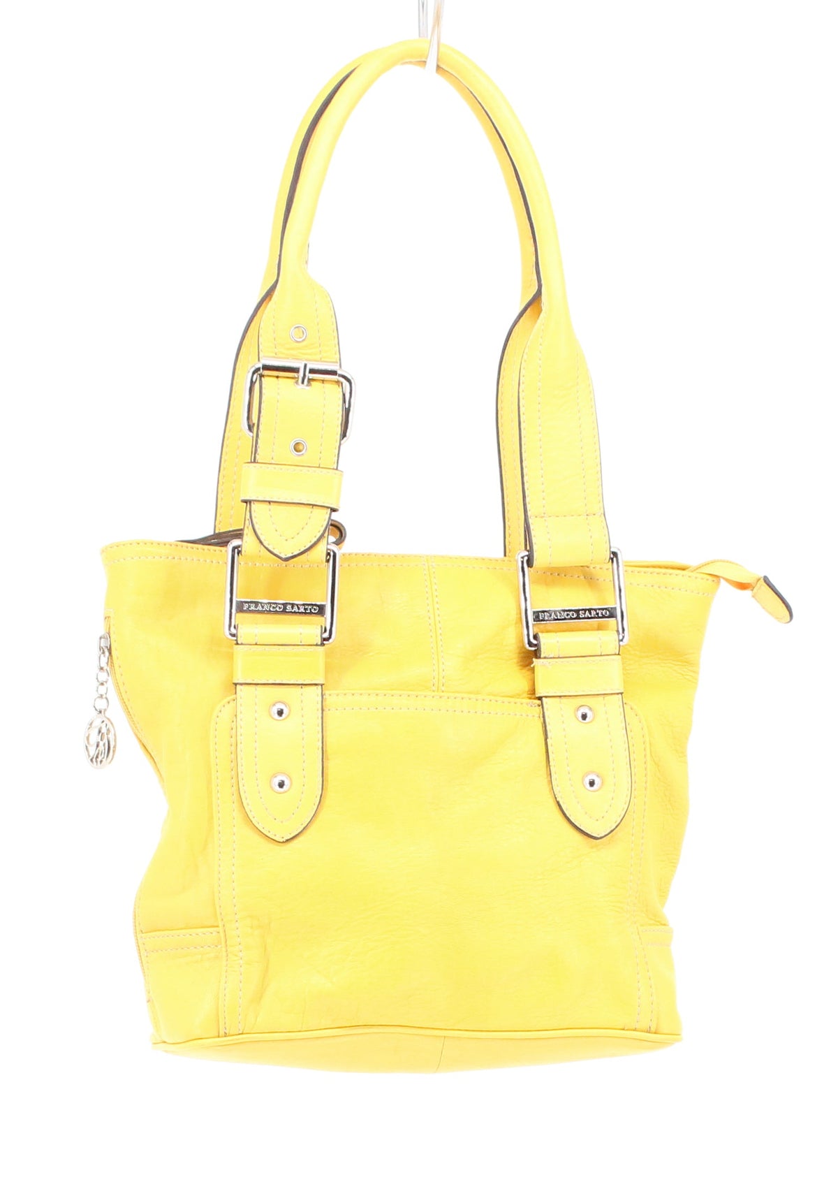 Franco Sarto Yellow Shoulder Bag With Zip Up Closure