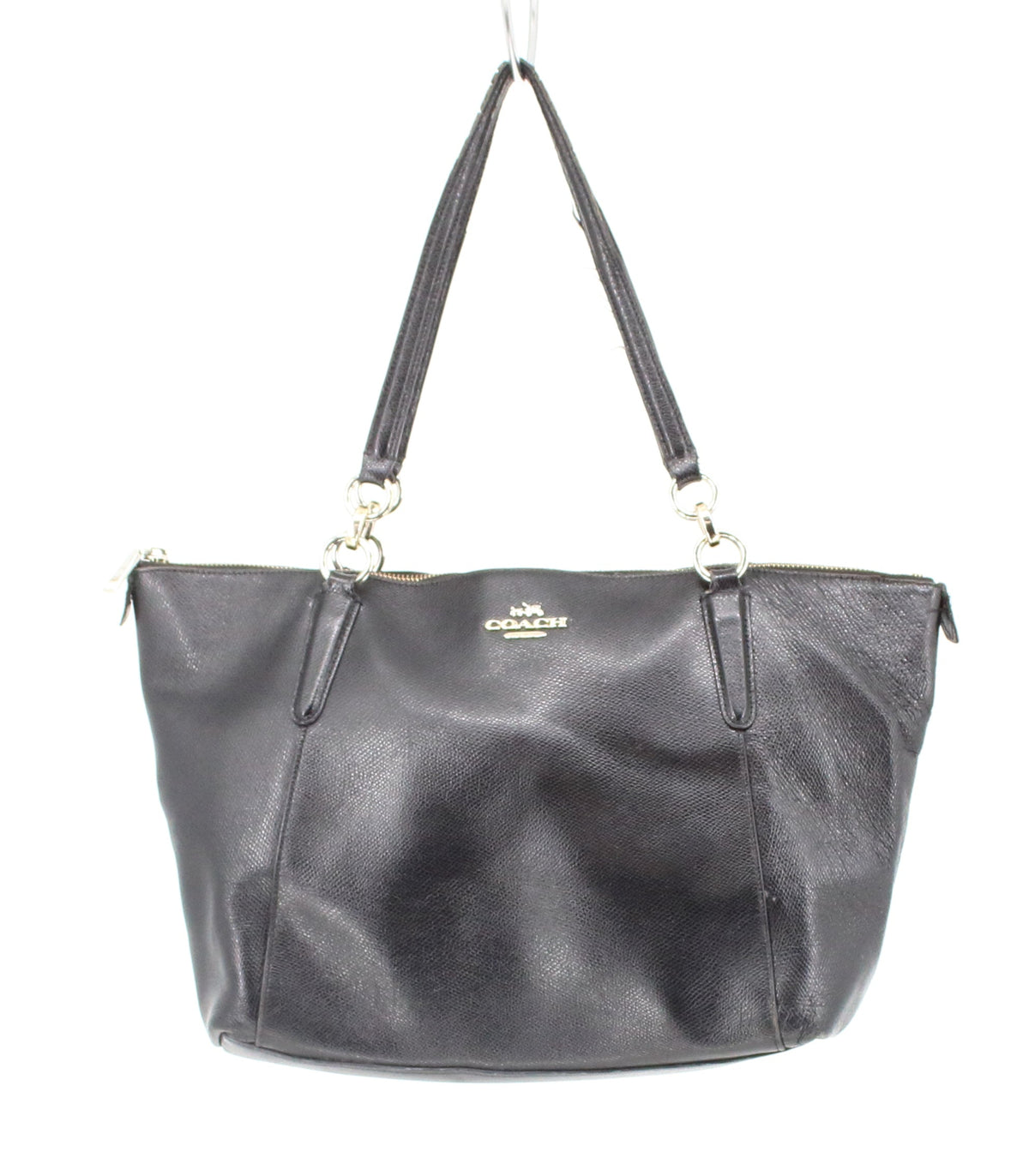 Coach Black Leather Purse With Zip Up Closure