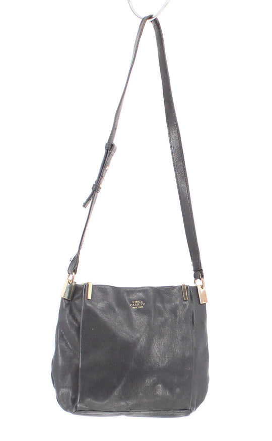 Vince Camuto New York Black Shoulder Bag With Zip Up Closure