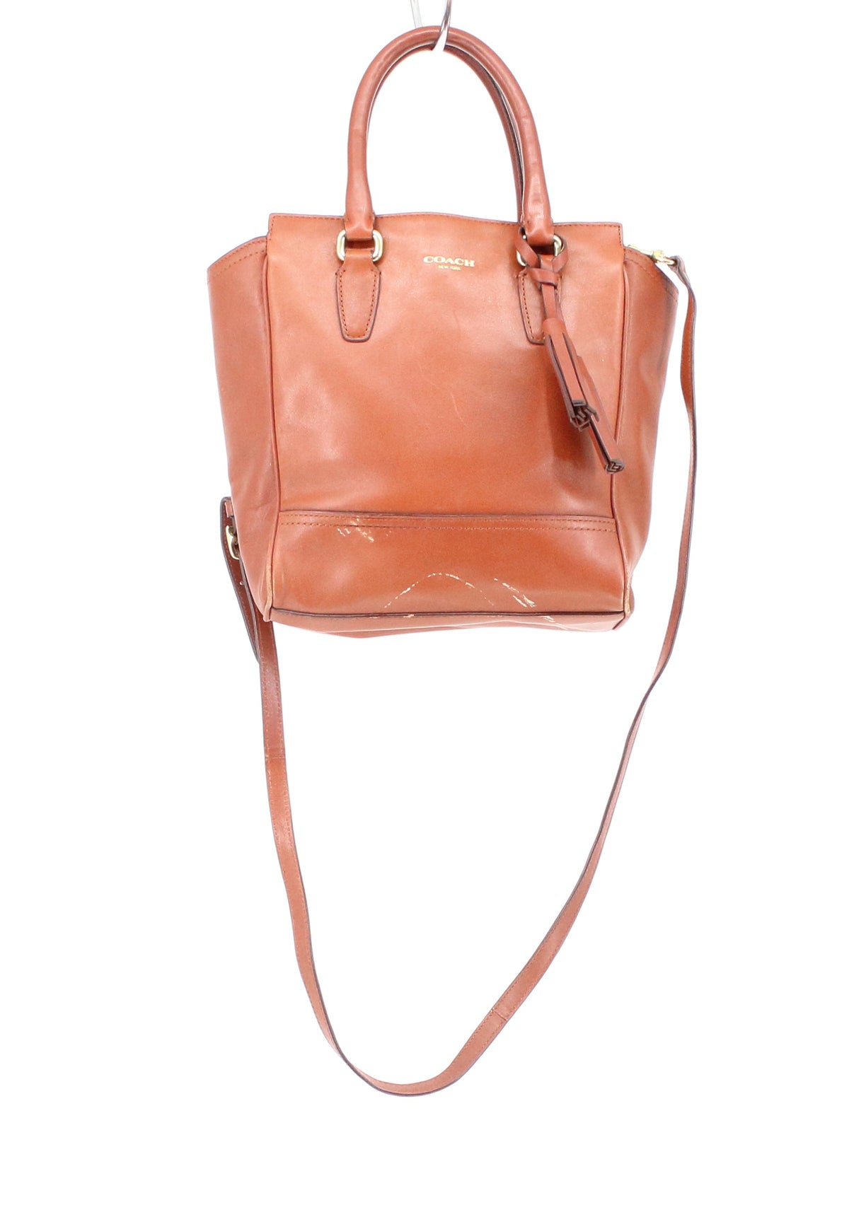 Coach Brown Leather Crossbody Bag With Zip Up Closure