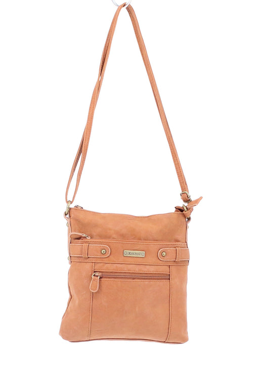 Koltov Brown Crossbody Zip Up Bag