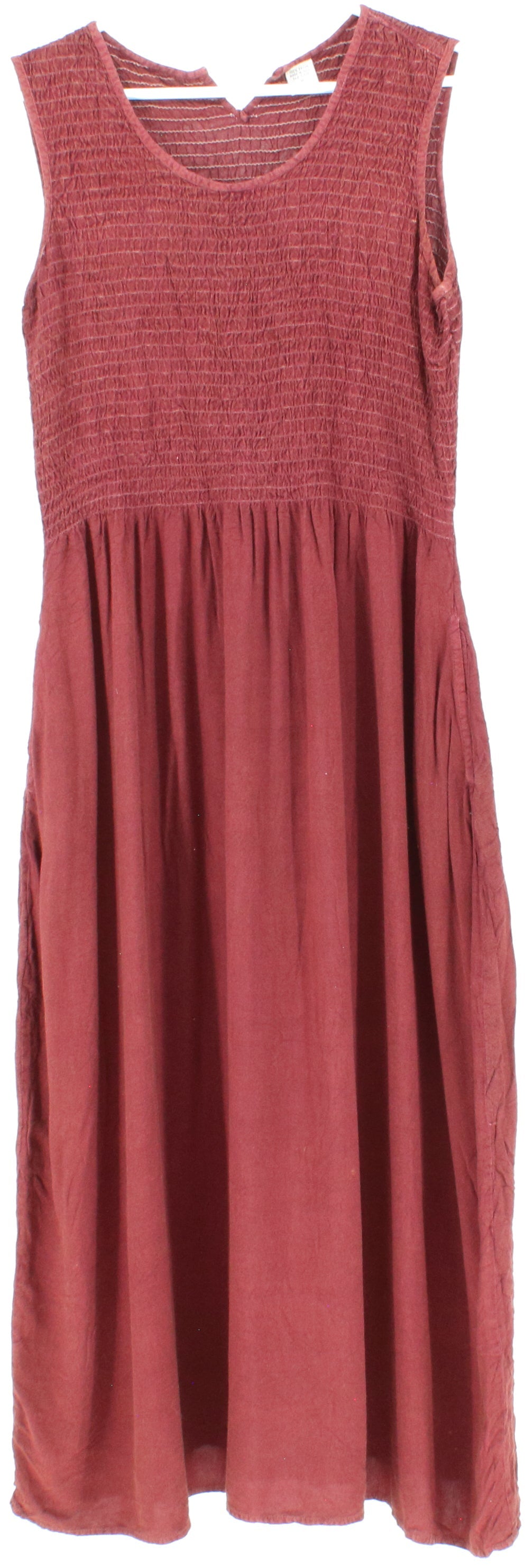 Burgundy Lastex Sleeveless Long Dress