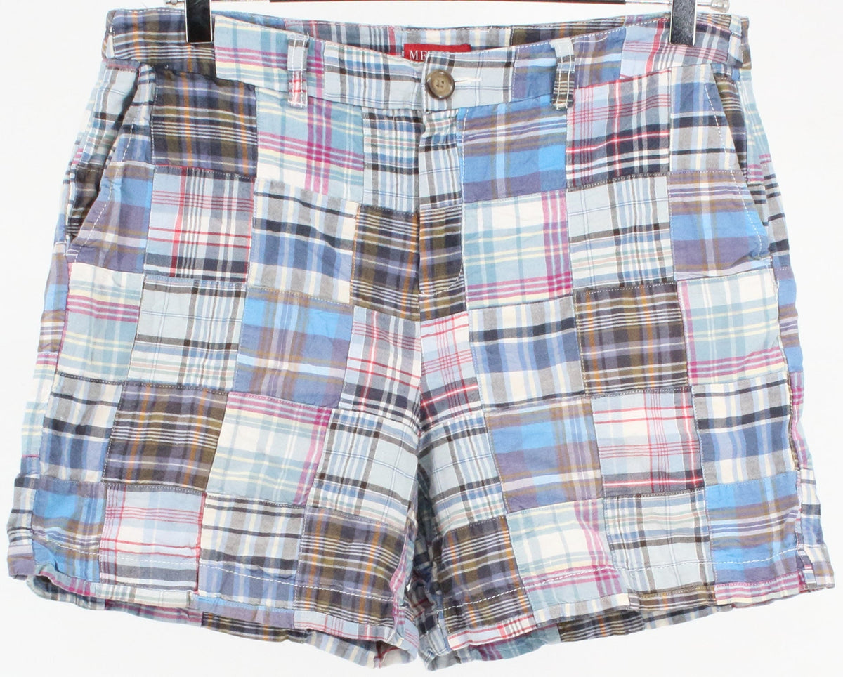 Merona Fit 1 Blue Plaid Shorts