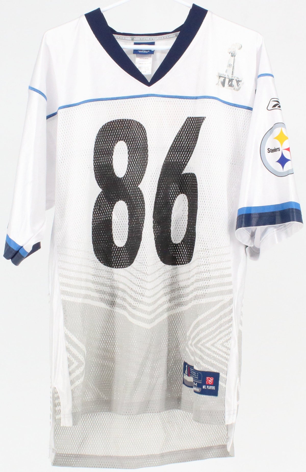 NFL On Field Reebok Super Bowl XLV 86 Ward White Jersey