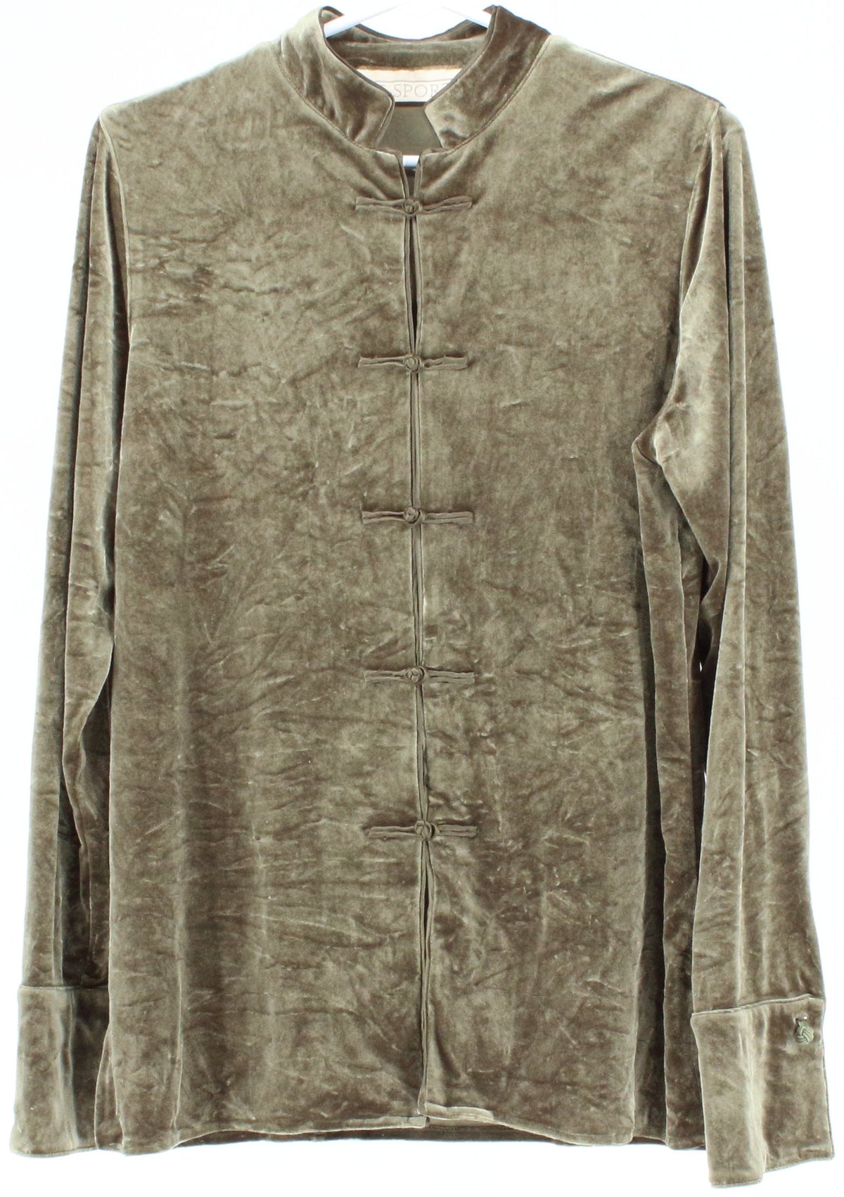 VS-Sport Green Velvet Long Sleeve Top