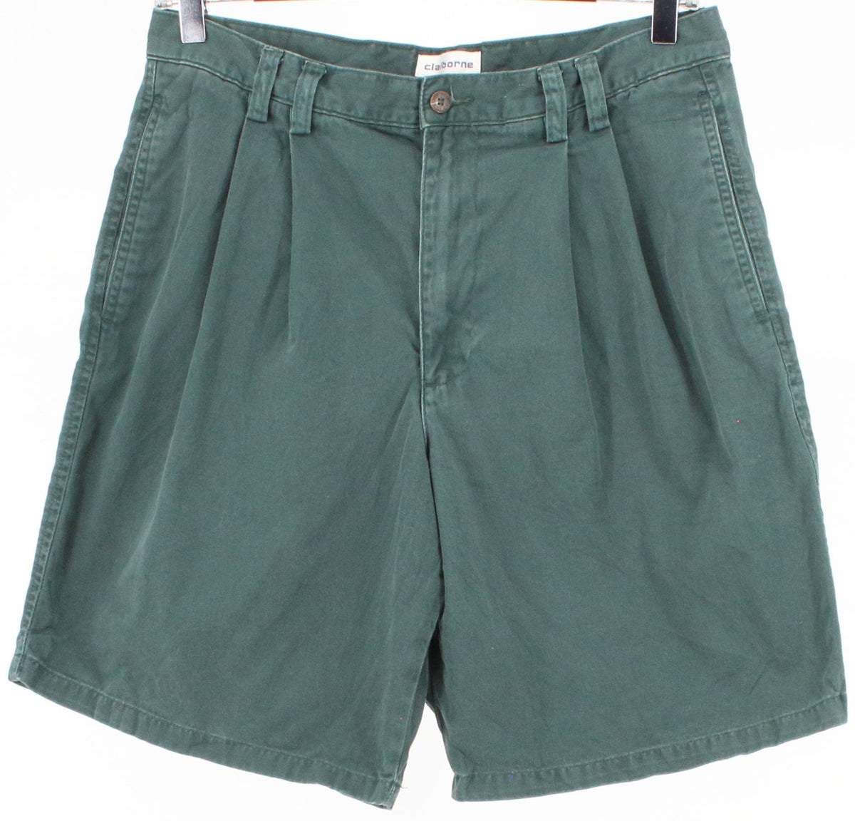 Claiborne Dark Green Pleated Shorts