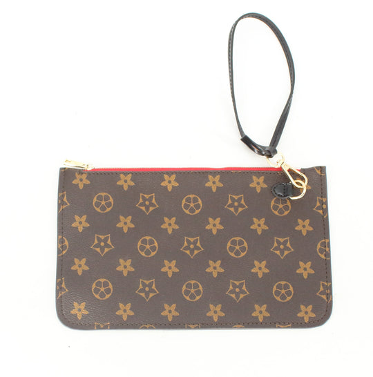 Red Kiss Brown Wristlet Wallet (LV inspired)