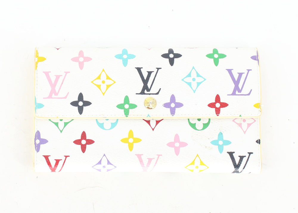 LV Dupe White Logos Print Wallet