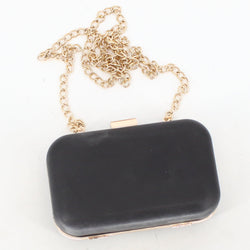 A New Day Black Clutch With Golden Chain