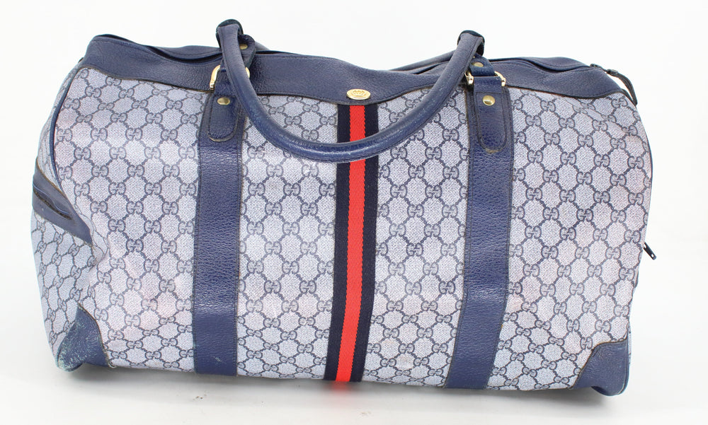 Gucci Dupe Blue Logos Duffle Bag