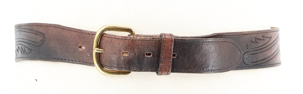Embossed Brown Genuine Leather Belt