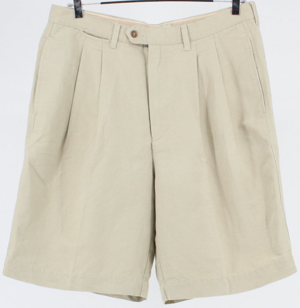 Gap Beige Pleated Linen Shorts