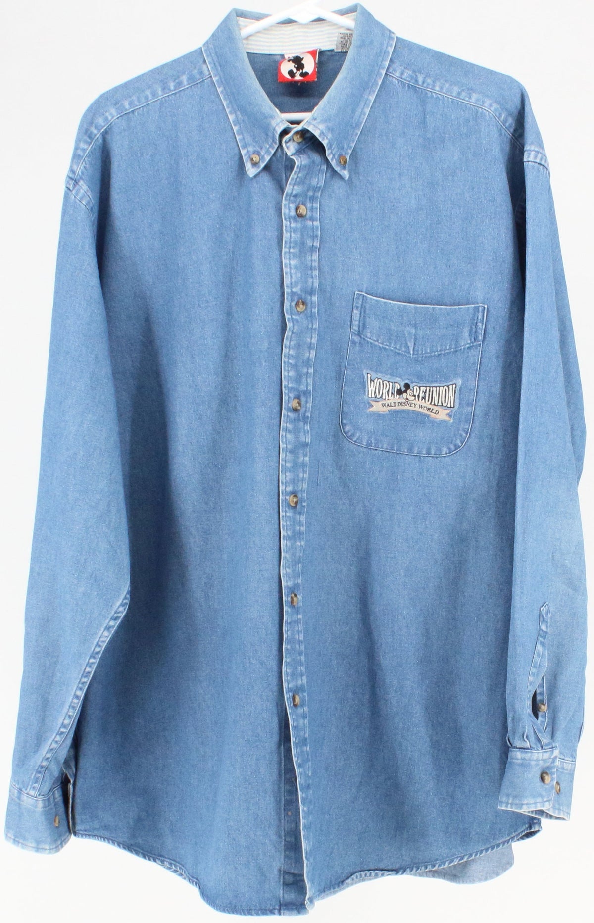 Mickey Inc World Reunion Walt Disney World Blue Denim Shirt