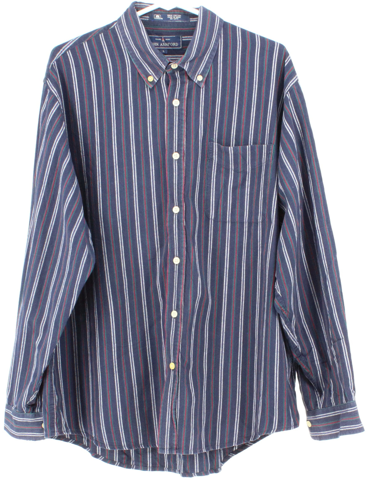 John Ashford Navy Blue Striped Shirt