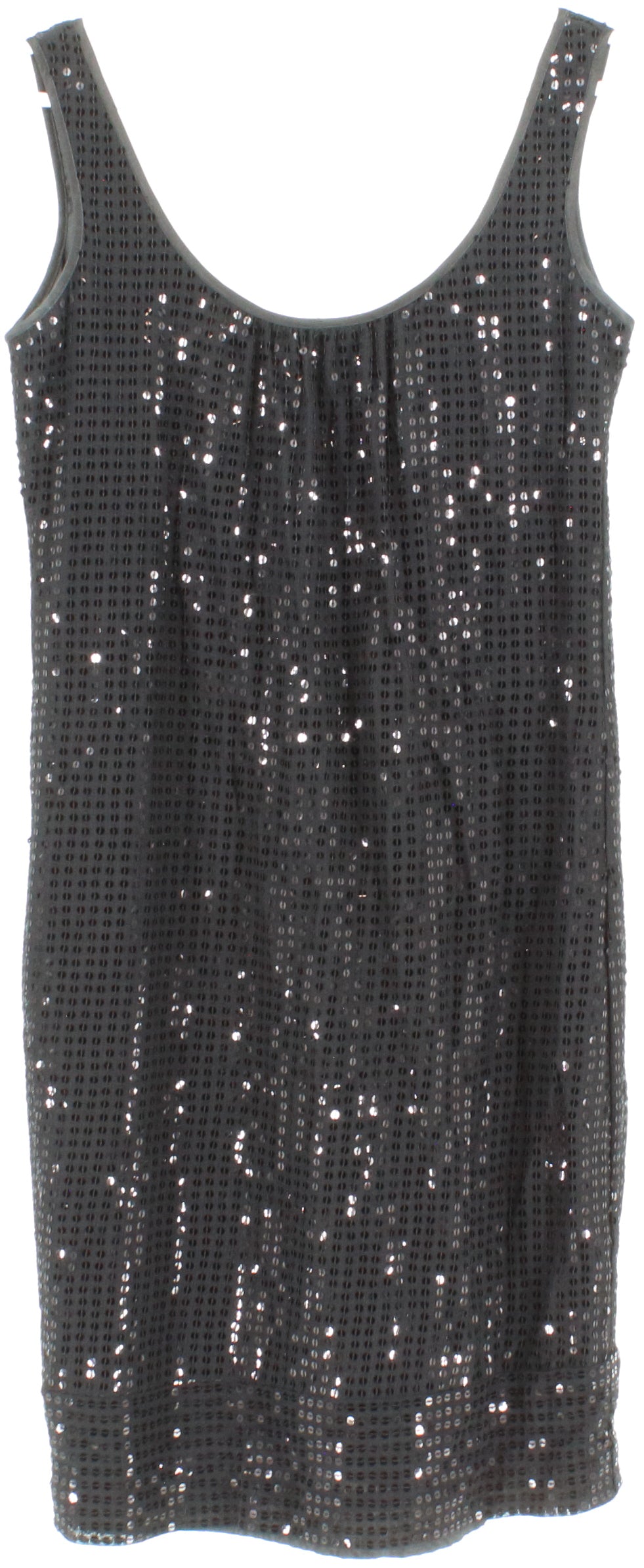 New York & Company Black Sleeveless Short Sequins Dress