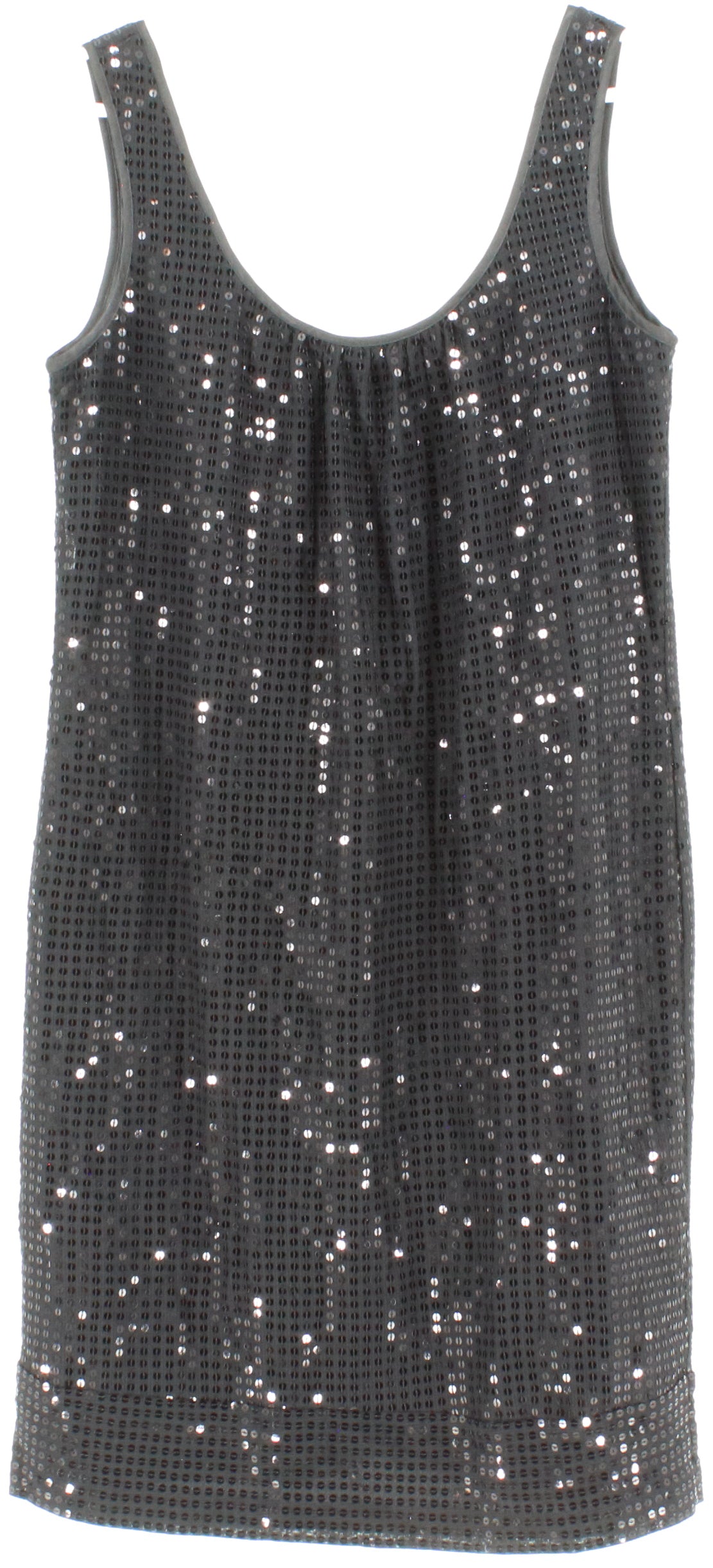 New York & Company Black Sleeveless Sequins Short Dress