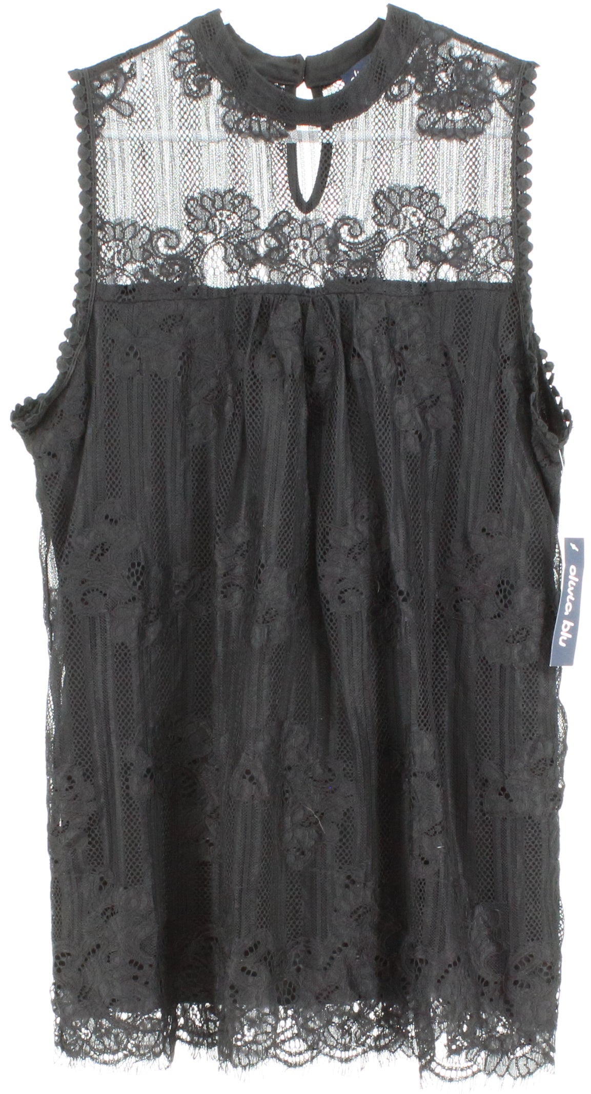 Olivia Blu Black Sleeveless Lace Top