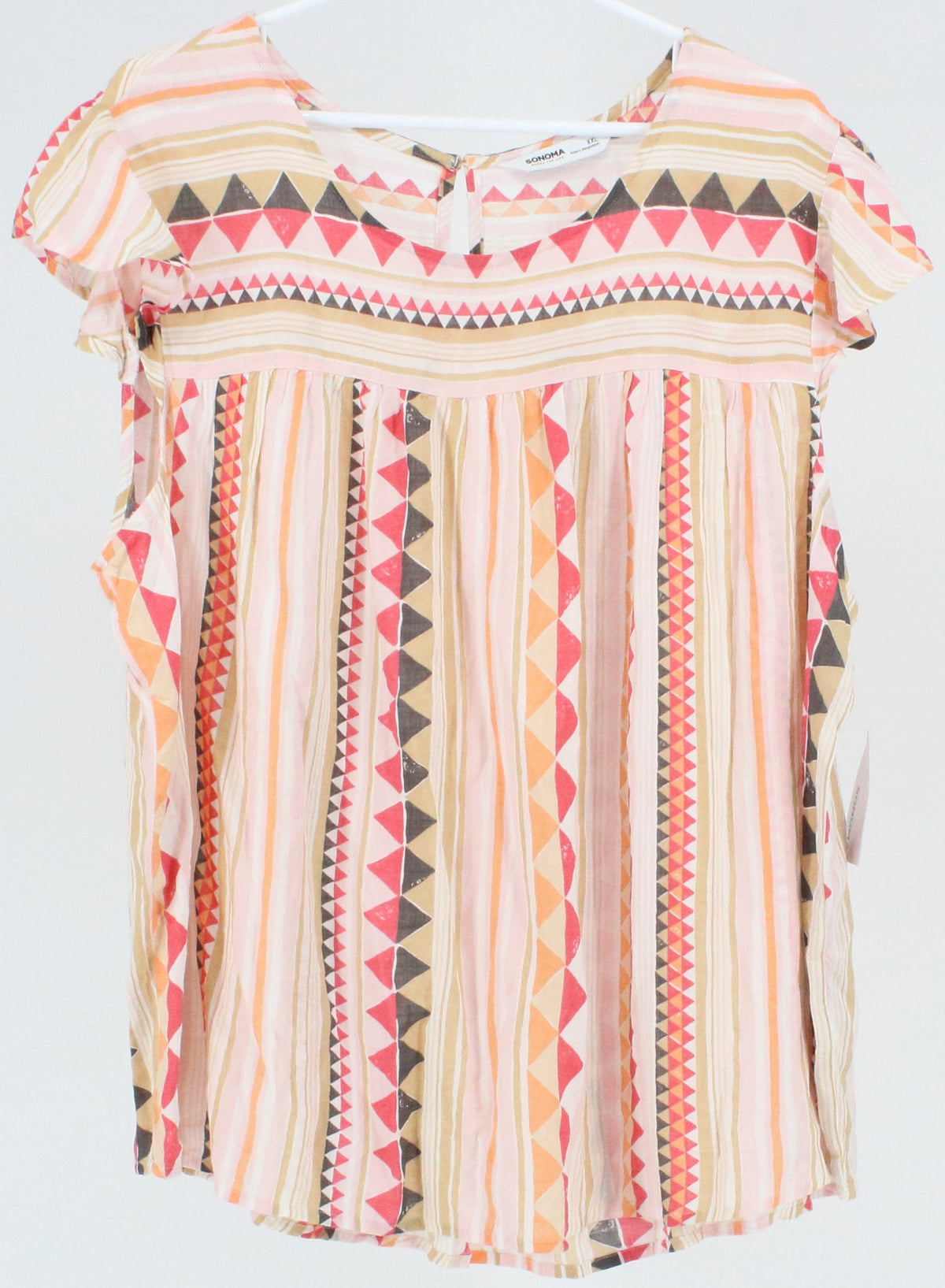 Sonoma Multicolor Geometric Print Top
