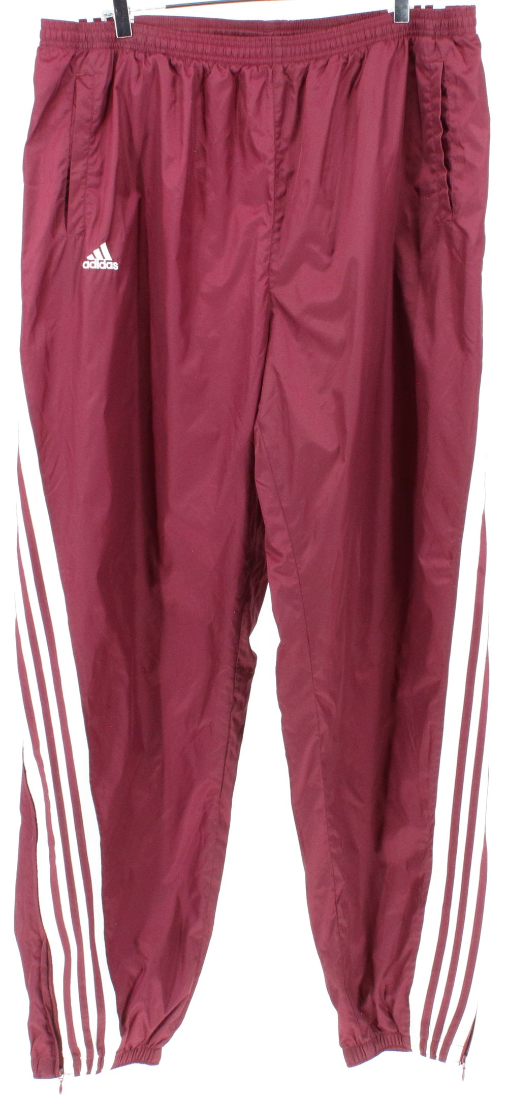 Adidas Burgundy and White Track Pants