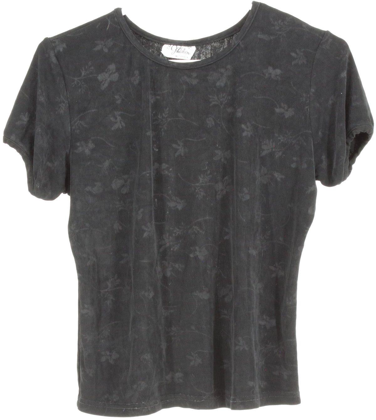 Jubilation Black Flowers Mesh Top