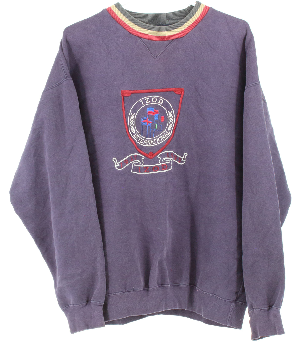 Izod Purple Front Embroided Sweatshirt