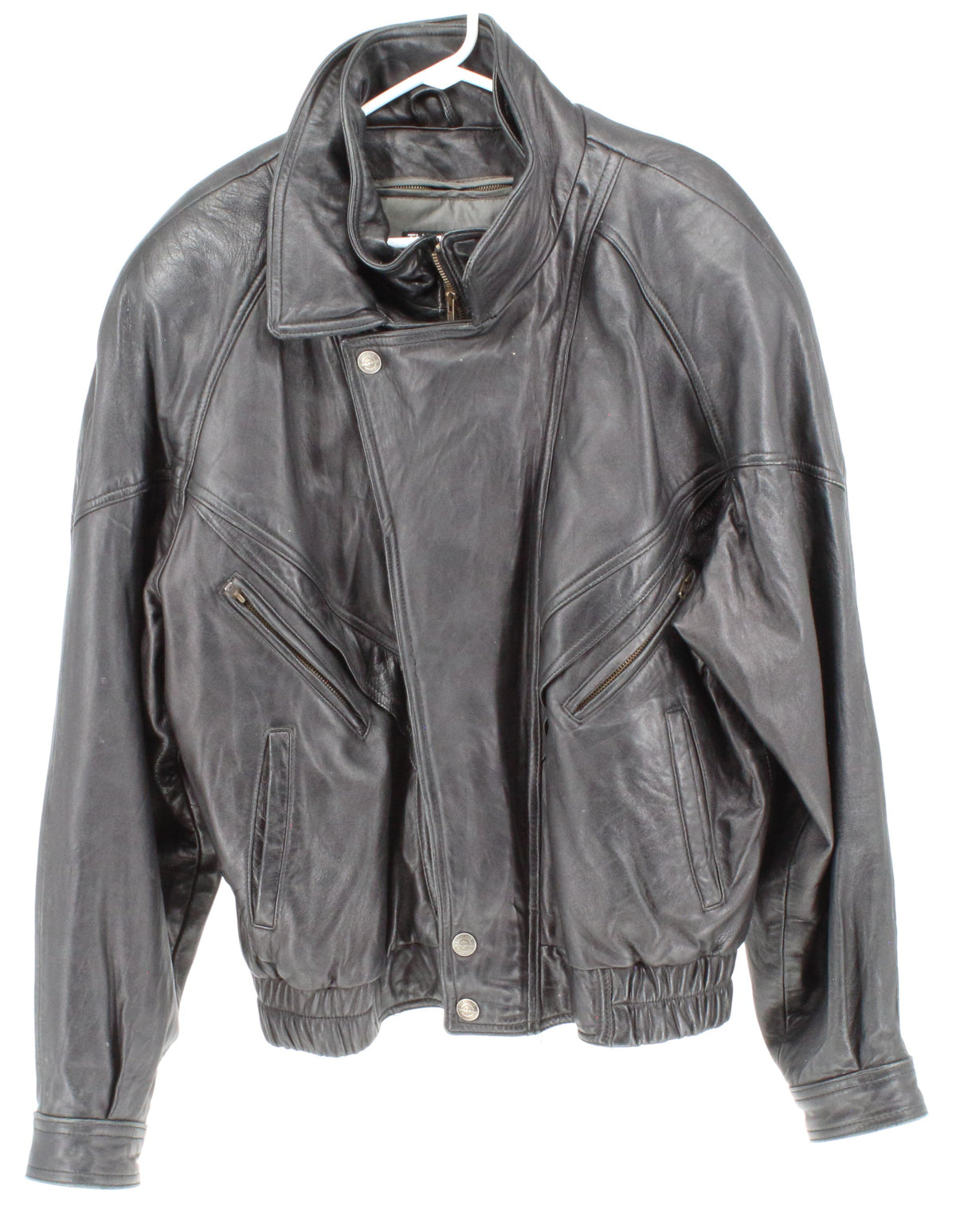 Wilsons Thinsulate Double Collar Black Leather Jacket
