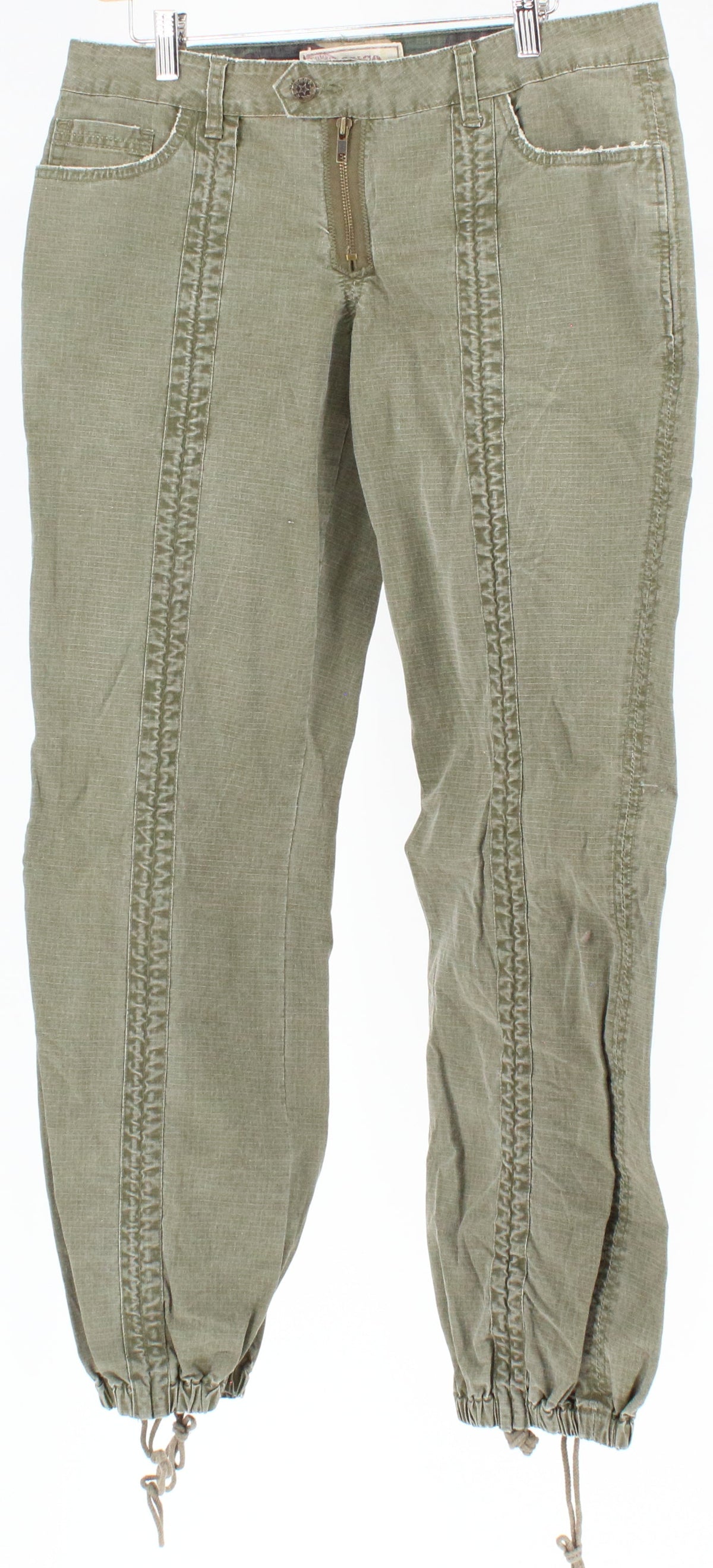 Bongo Army Green Jogger Pants with Lace and Elasic Hem