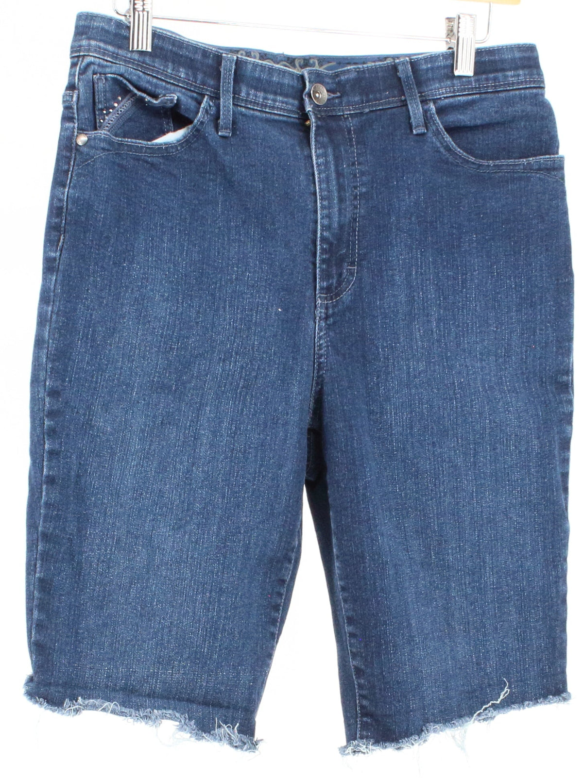 Gloria Vanderbilt Bottom Hem Distressed Denim Blue Shorts