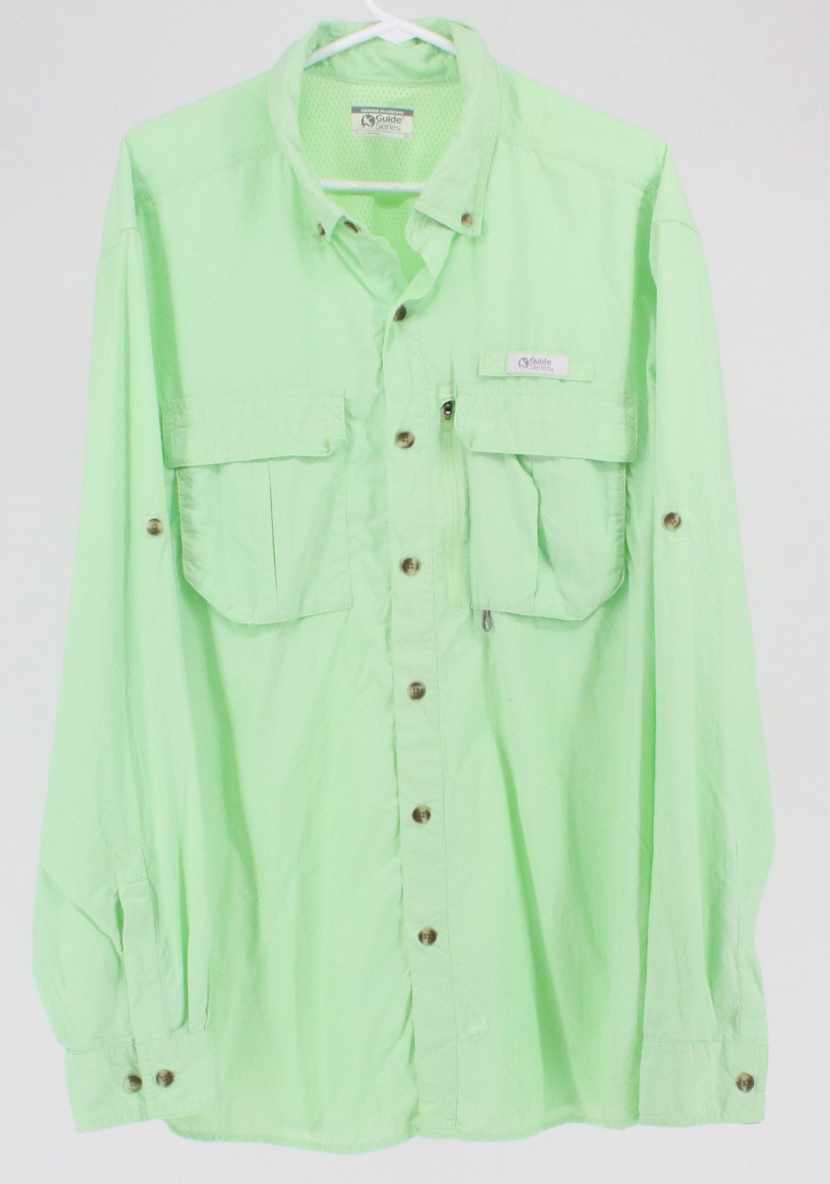 Gander Mountain Guide Series Green Cargo Shirt With Back Flap