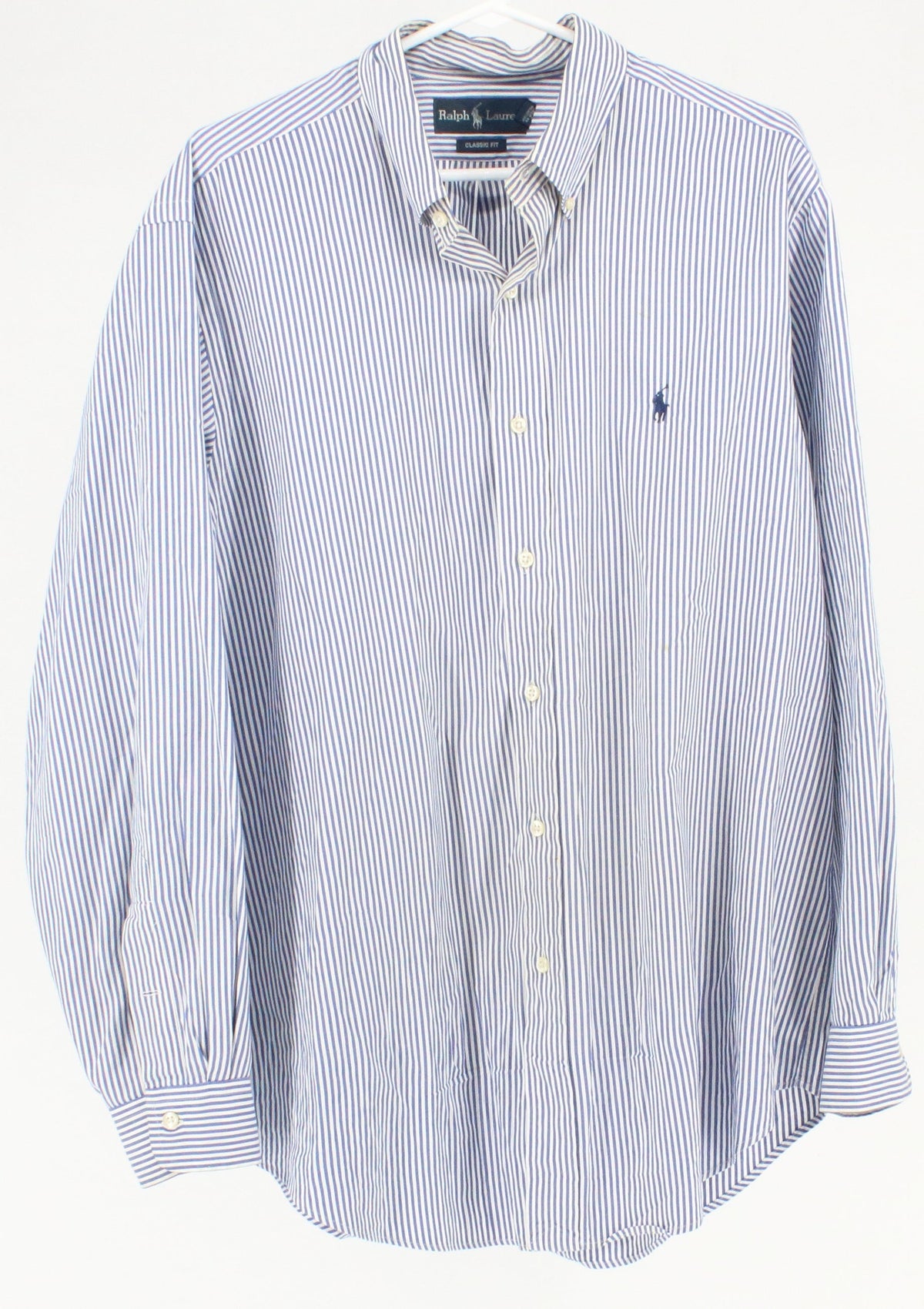Ralph Lauren Classic Fit Blue & White Vertical Stripe Shirt