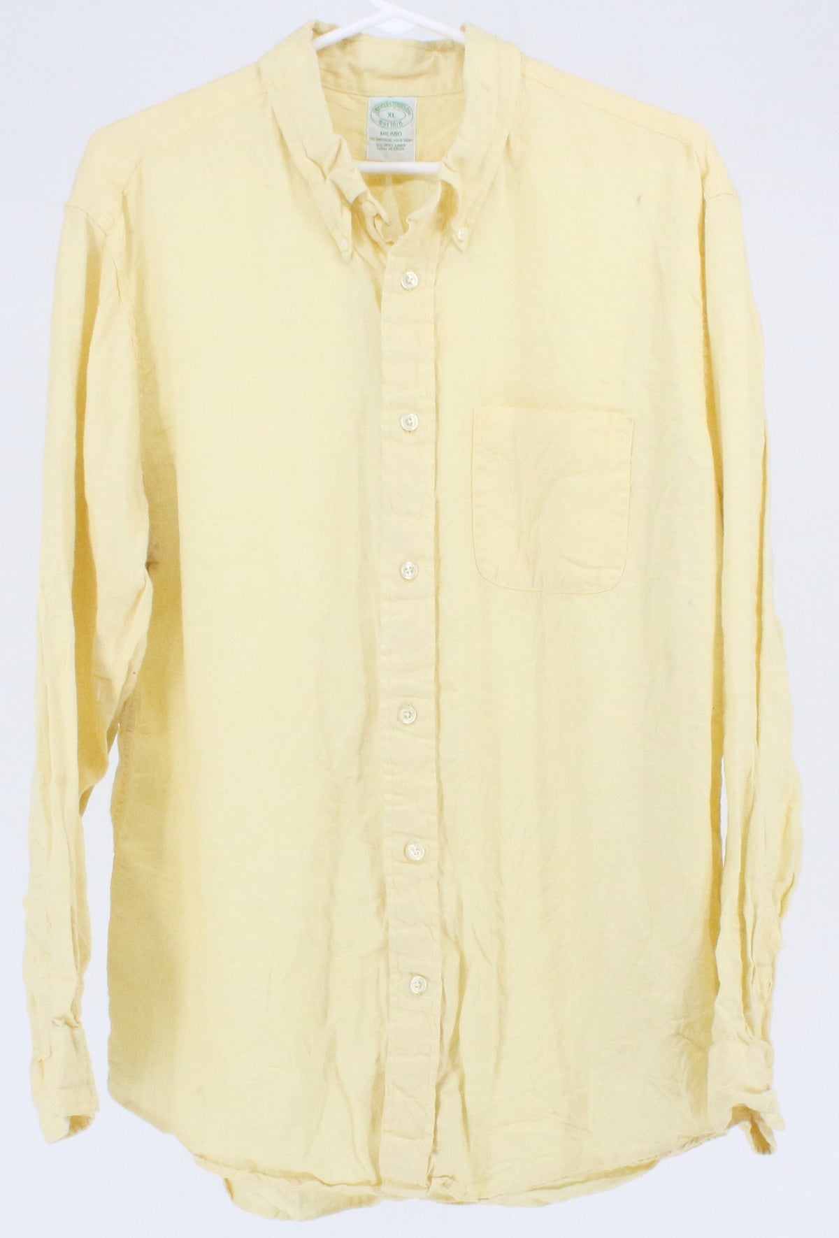 Brooks Brothers Milano Lemon Yellow Shirt