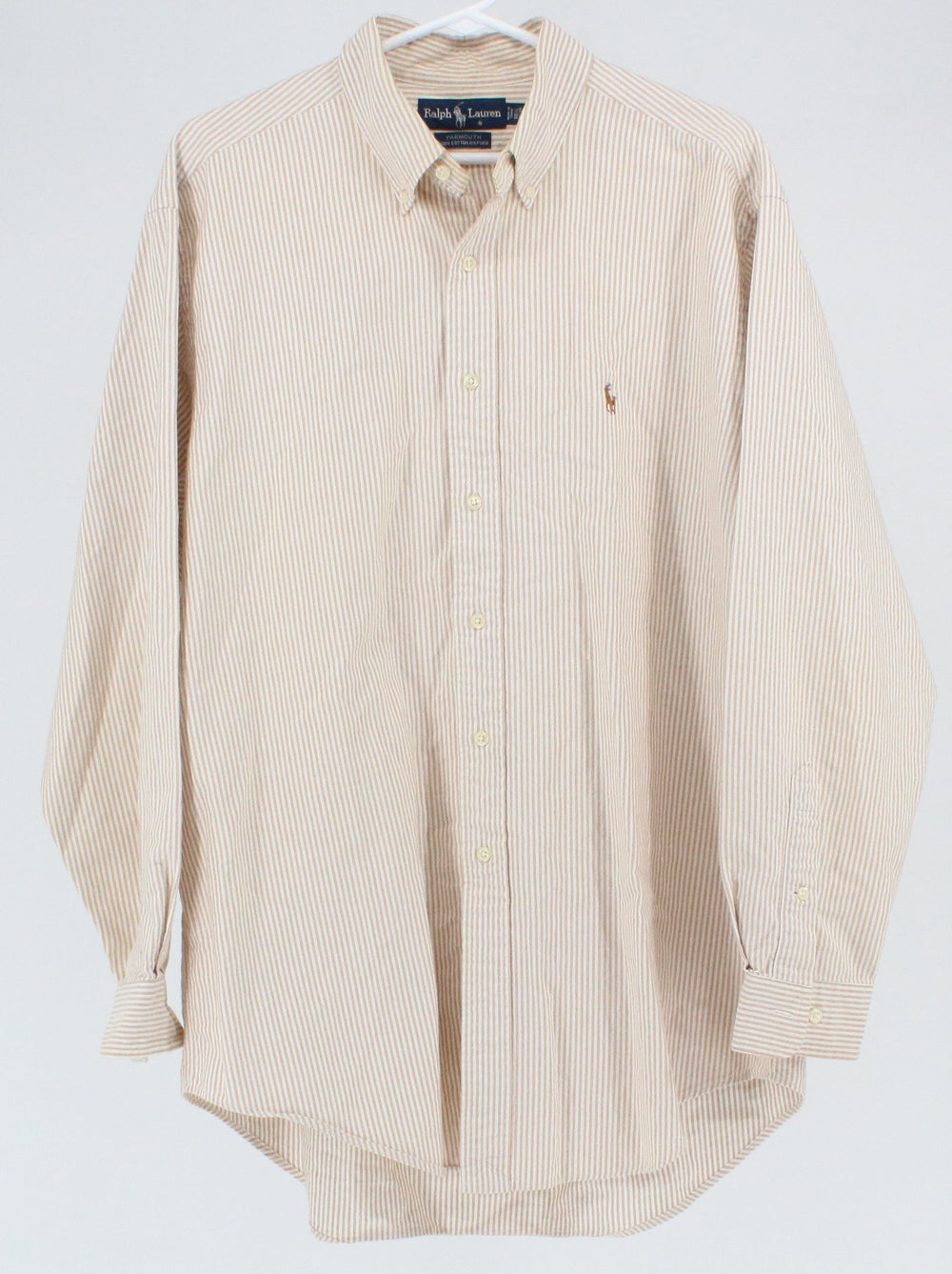 Ralph Lauren Beige & White Vertical Stripe Shirt