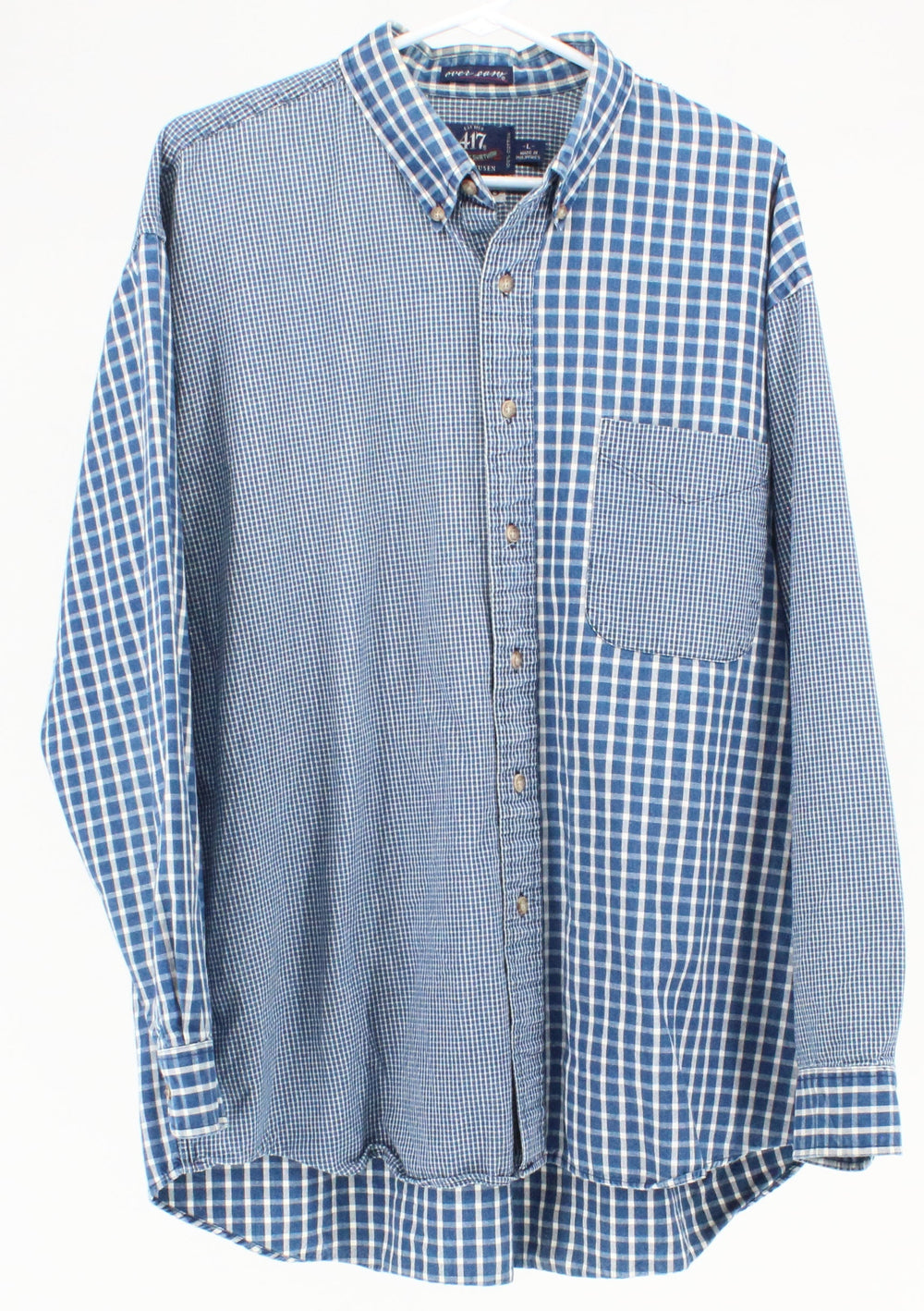 Van Heusen 417 Indigo Blue Multi Check Pattern Shirt