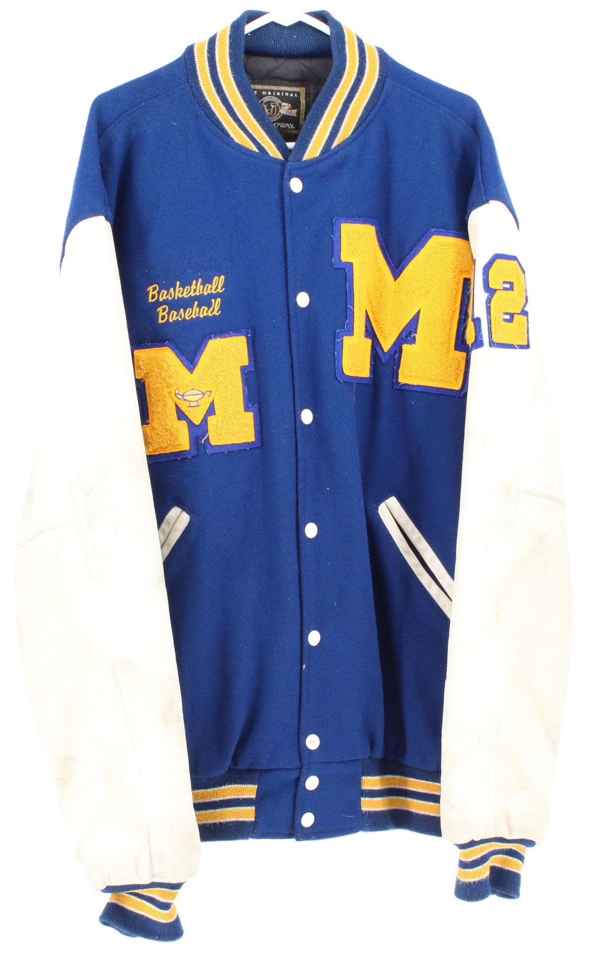 Holloway Blue & White 12 Basketball Baseball Varsity Jacket