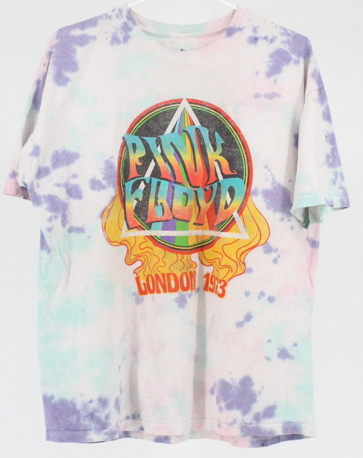 Pink Floyd Purple Tie Dye London 1973 Front Graphic Band Tee