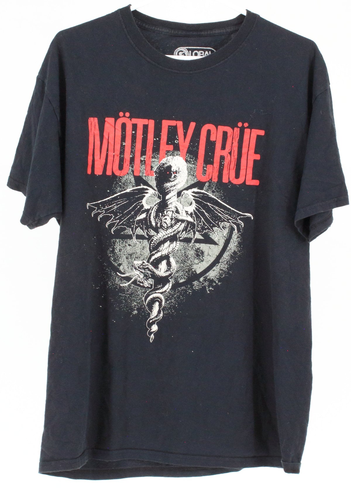 Global Black Motley Crue Front Graphic Band Tee
