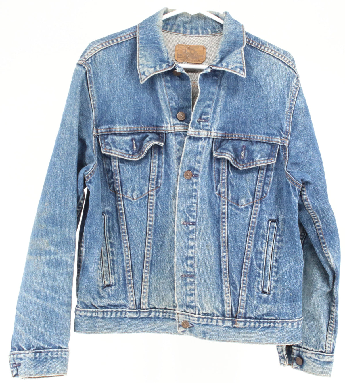 Plain Pockets Blue Washed Denim Jacket