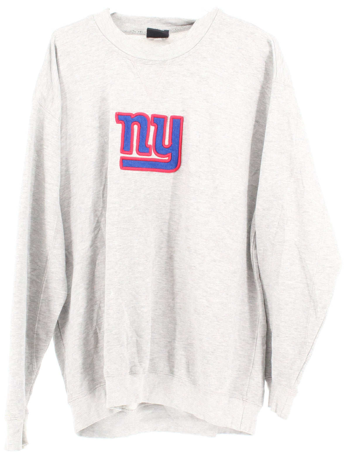 NFL Team Apparel Grey NY Front Embroidered Patch Sweatshirt