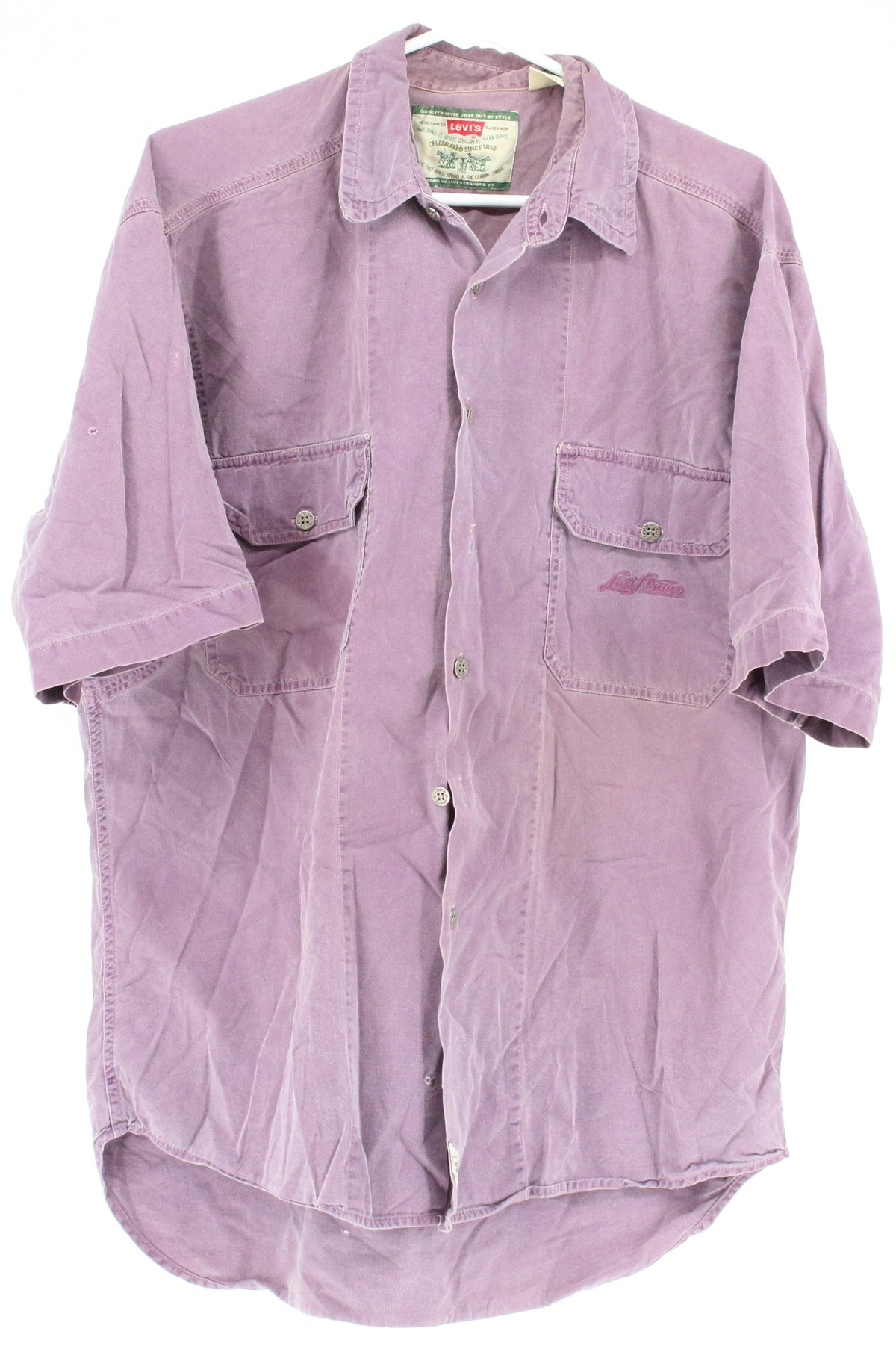 Levis Purple Front Pockets Short Sleeve Shirt