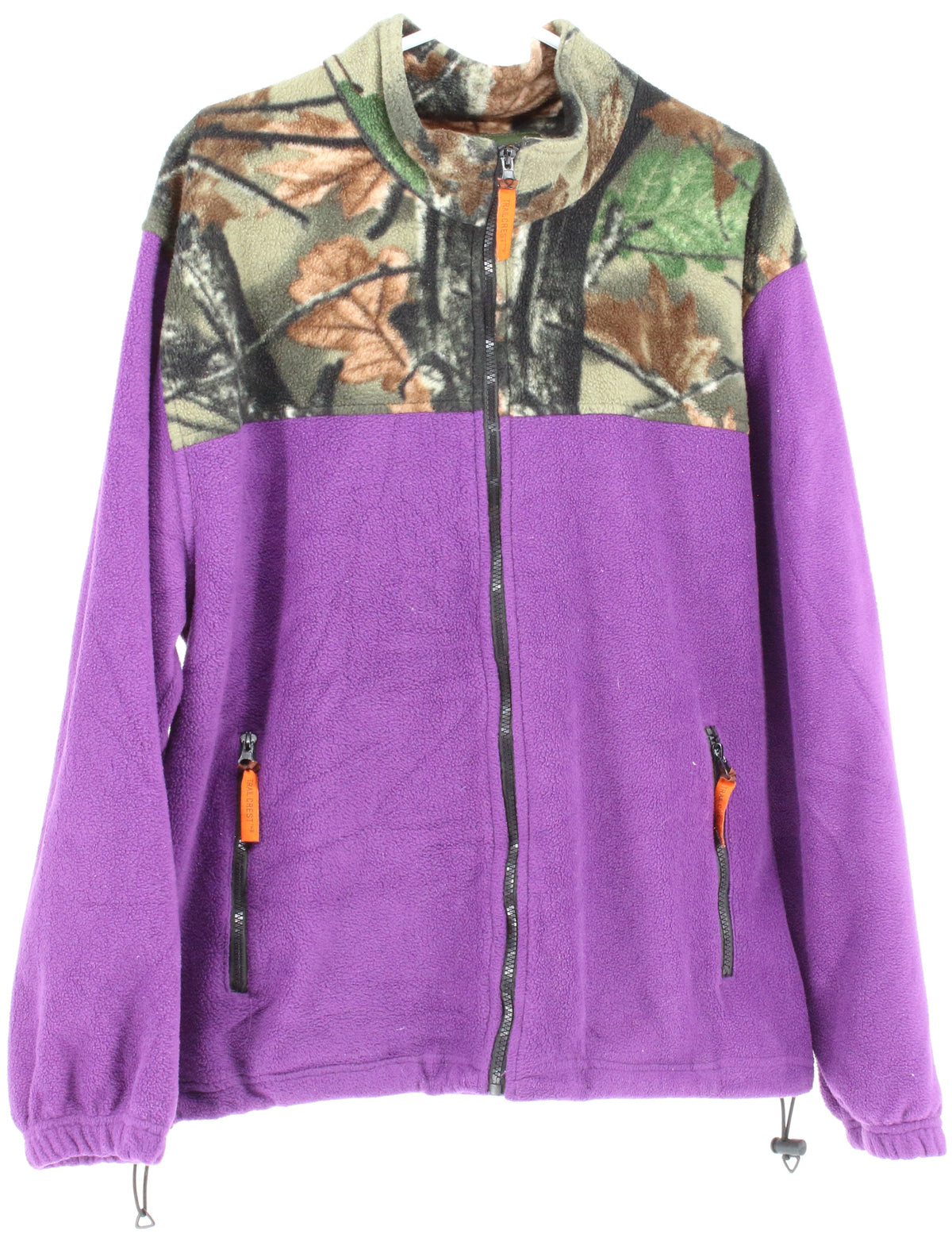 Trail Crest Purple High Neck With Shoulder Camo Print Zip-Up Jacket