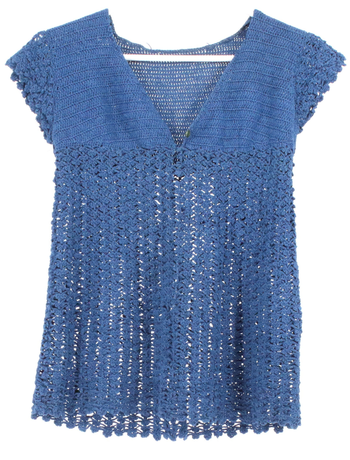 Navy Blue Crochet  V- Neck Top