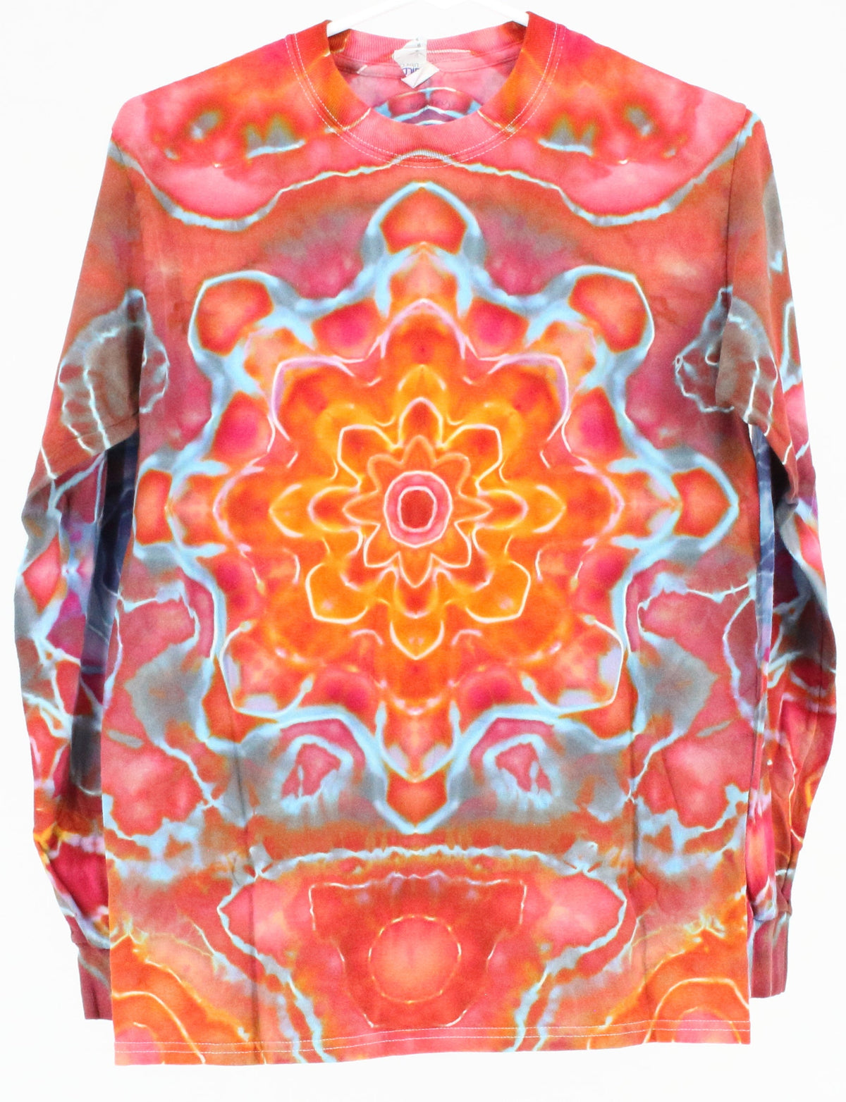 Gildan Ultra Cotton Orange Tie Dye Print Full Sleeve Top